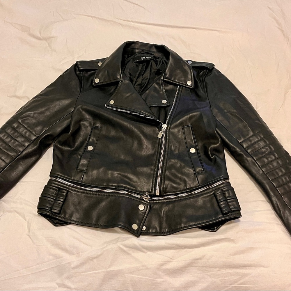 Zara Faux Leather Biker Jacket